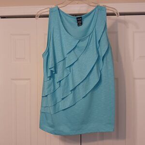 #104 3/$18 - Rafaella Blue Tank Top Size L